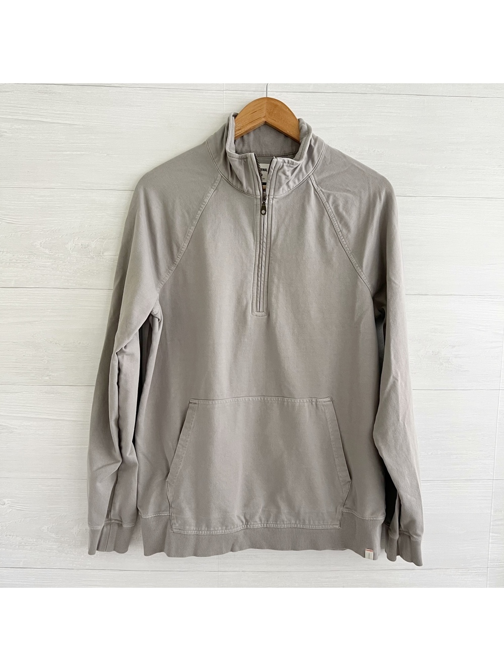 The Normal Brand Men’s M Gray Cotton Blend Quarter Zip Pullover Sweatshirt